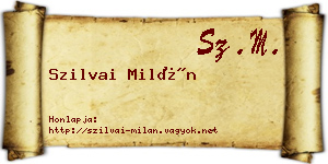 Szilvai Milán névjegykártya